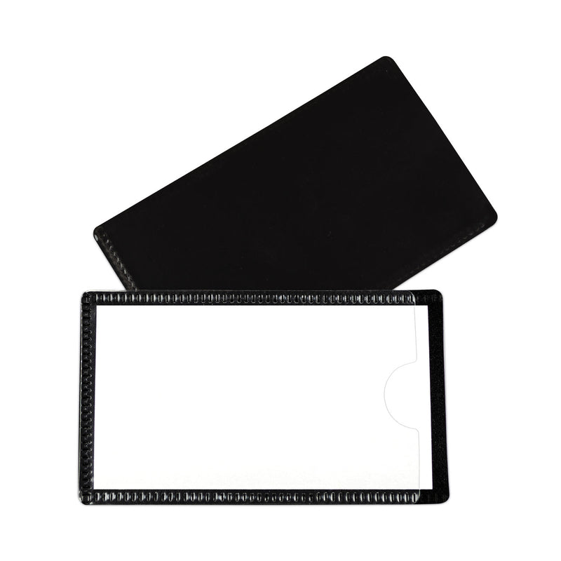 C-Line Slap-Stick Magnetic Label Holders, Side Load, 4.25 x 2.5, Black, 10/Pack