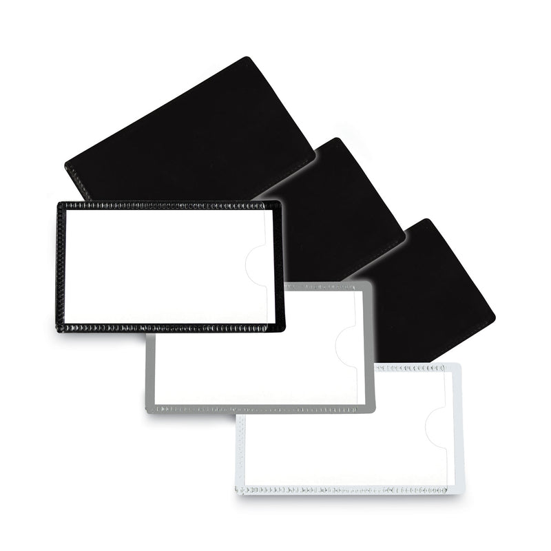 C-Line Slap-Stick Magnetic Label Holders, Side Load, 4.25 x 2.5, White, 10/Pack