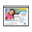 C-Line Reusable Dry Erase Pockets, 12 x 9, Black