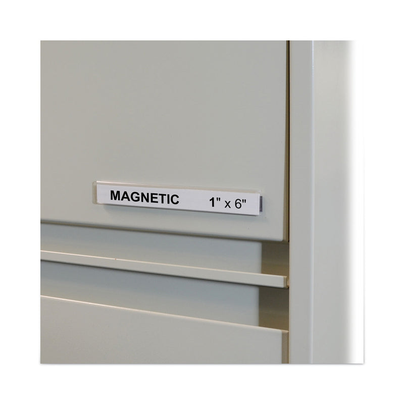 C-Line HOL-DEX Magnetic Shelf/Bin Label Holders, Side Load, 1 x 6, Clear, 10/Box