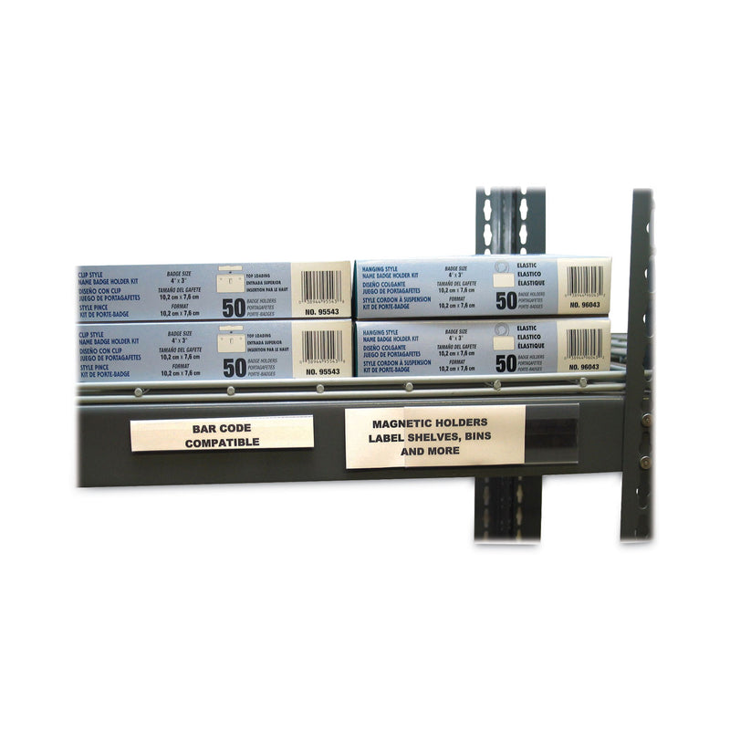 C-Line HOL-DEX Magnetic Shelf/Bin Label Holders, Side Load, 0.5 x 6, Clear, 10/Box