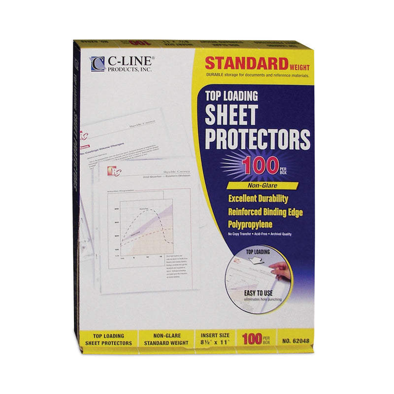 C-Line Standard Weight Polypropylene Sheet Protectors, Non-Glare, 2", 11 x 8.5, 100/Box