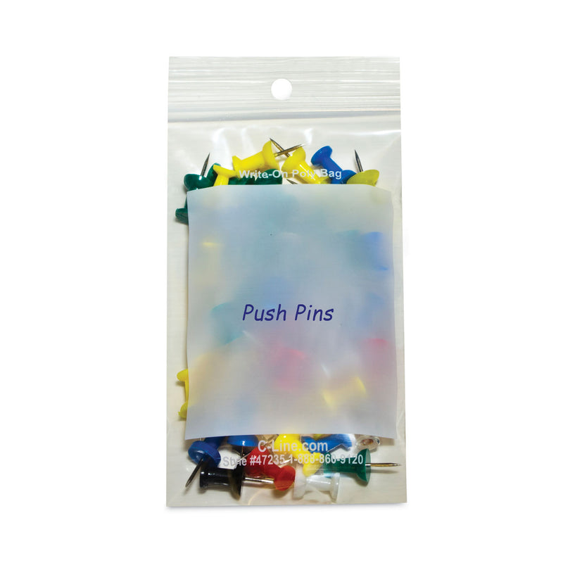 C-Line Write-On Poly Bags, 2 mil, 3" x 5", Clear, 1,000/Carton