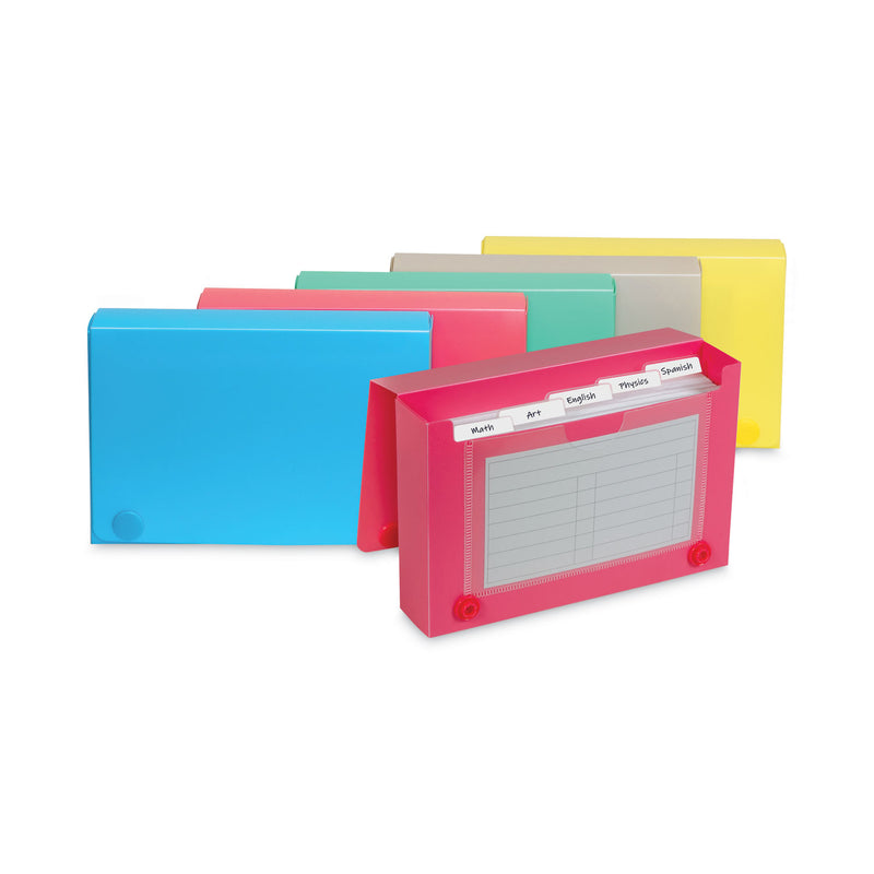 C-Line Index Card Case, Holds 100 3 x 5 Cards, 5.38 x 1.25 x 3.5, Polypropylene, Assorted Colors