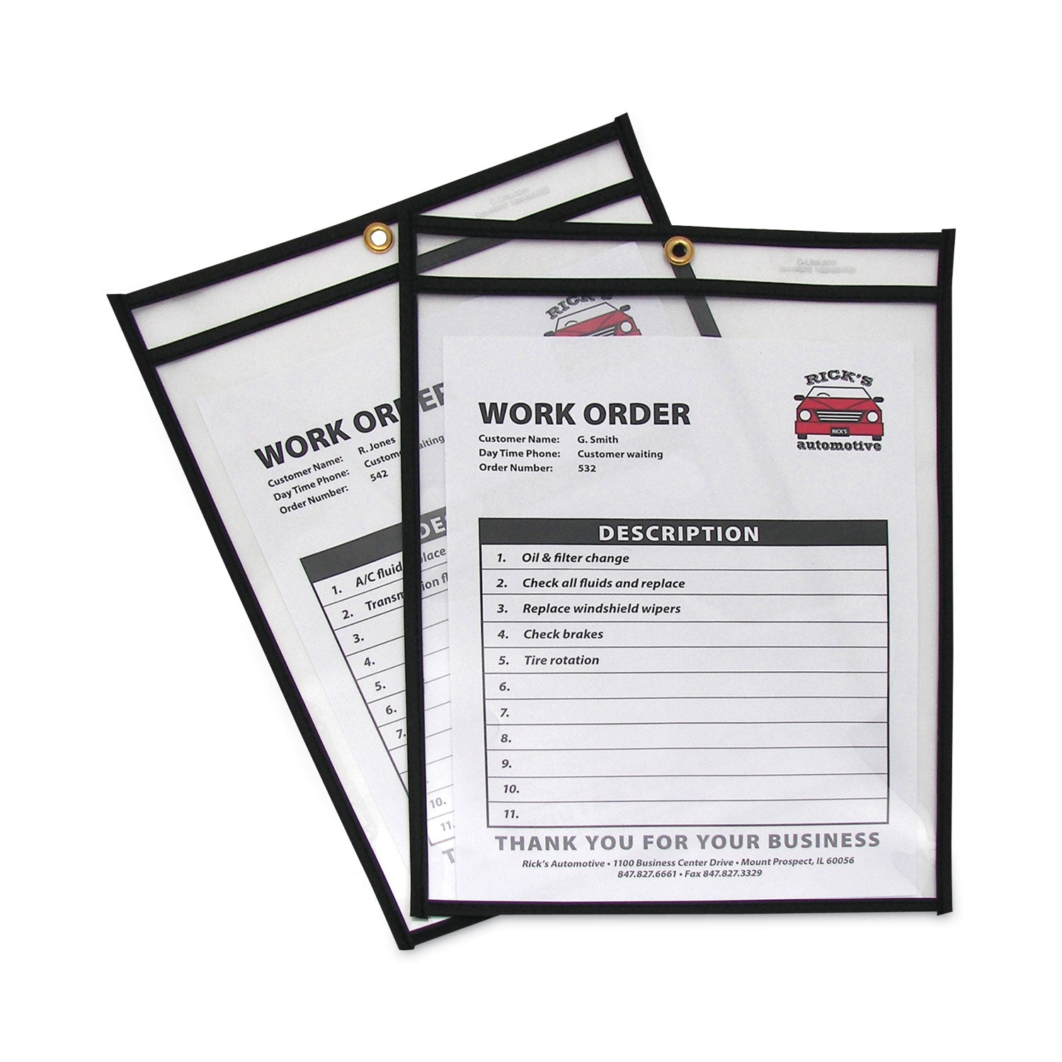 Shop Ticket Holders, Stitched, Both Sides Clear, 75 Sheets, 9 x 12, 25 ...