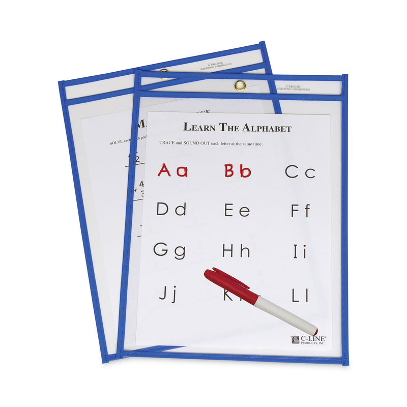 C-Line Stitched Shop Ticket Holders, Top Load, Super Heavy, Clear, 9" x 12" Inserts, 15/Box
