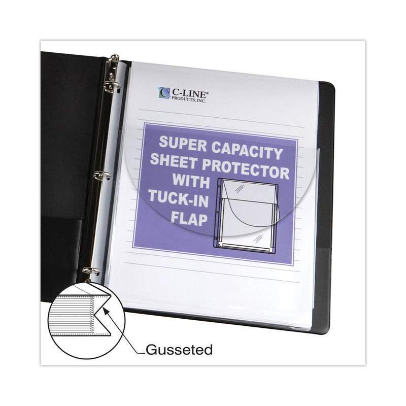 C-Line Super Capacity Sheet Protectors with Tuck-In Flap, 200", Letter Size, 10/Pack