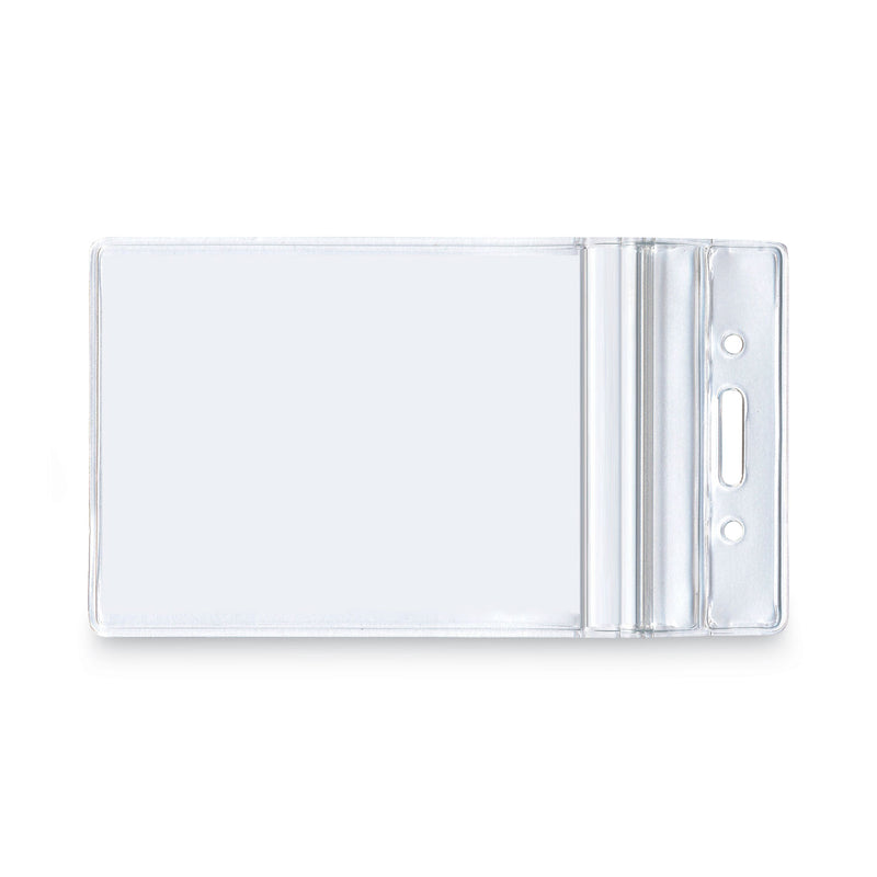 Advantus Resealable ID Badge Holders, Vertical, Frosted 3.68" x 5" Holder, 2.62" x 3.75" Insert, 50/Pack