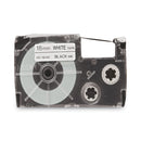 Casio Tape Cassettes for KL Label Makers, 0.75" x 26 ft, Black on White, 2/Pack
