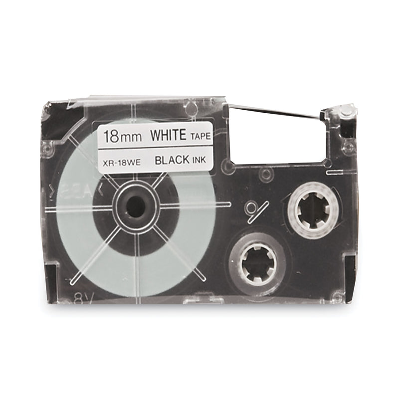 Casio Tape Cassettes for KL Label Makers, 0.75" x 26 ft, Black on White, 2/Pack