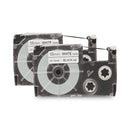 Casio Tape Cassettes for KL Label Makers, 0.75" x 26 ft, Black on White, 2/Pack