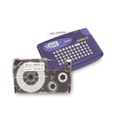 Casio Tape Cassettes for KL Label Makers, 0.75" x 26 ft, Black on White, 2/Pack