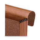 Pendaflex Standard Expanding Wallet with Fiber Gussets, 5.25" Expansion, 1 Section, Elastic Cord Closure, Legal Size, Red Fiber