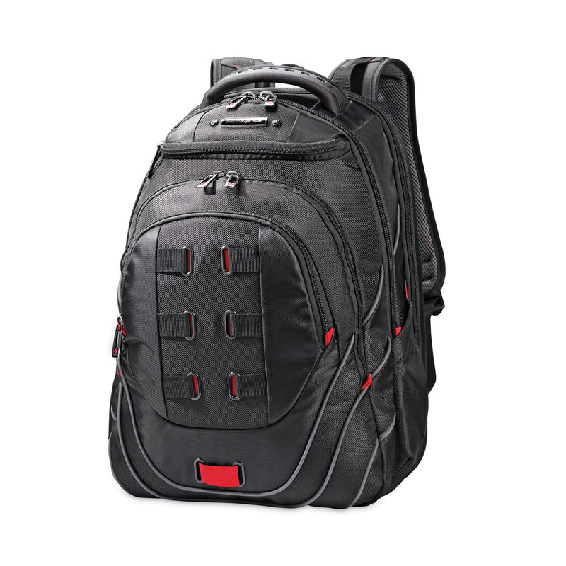 Samsonite Tectonic PFT Backpack, Fits Devices Up to 17", Ballistic Nylon, 13 x 9 x 19, Black/Red