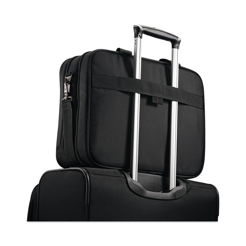 Samsonite Xenon 3 Toploader Briefcase, Fits Devices Up to 15.6", Polyester, 16.5 x 4.75 x 12.75, Black