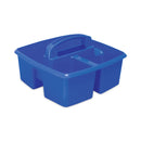 Storex Small Art Caddies, 3 Sections, 9.25" x 9.25" x 5.25", Assorted Colors, 5/Pack