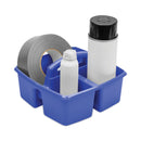 Storex Small Art Caddies, 3 Sections, 9.25" x 9.25" x 5.25", Assorted Colors, 5/Pack