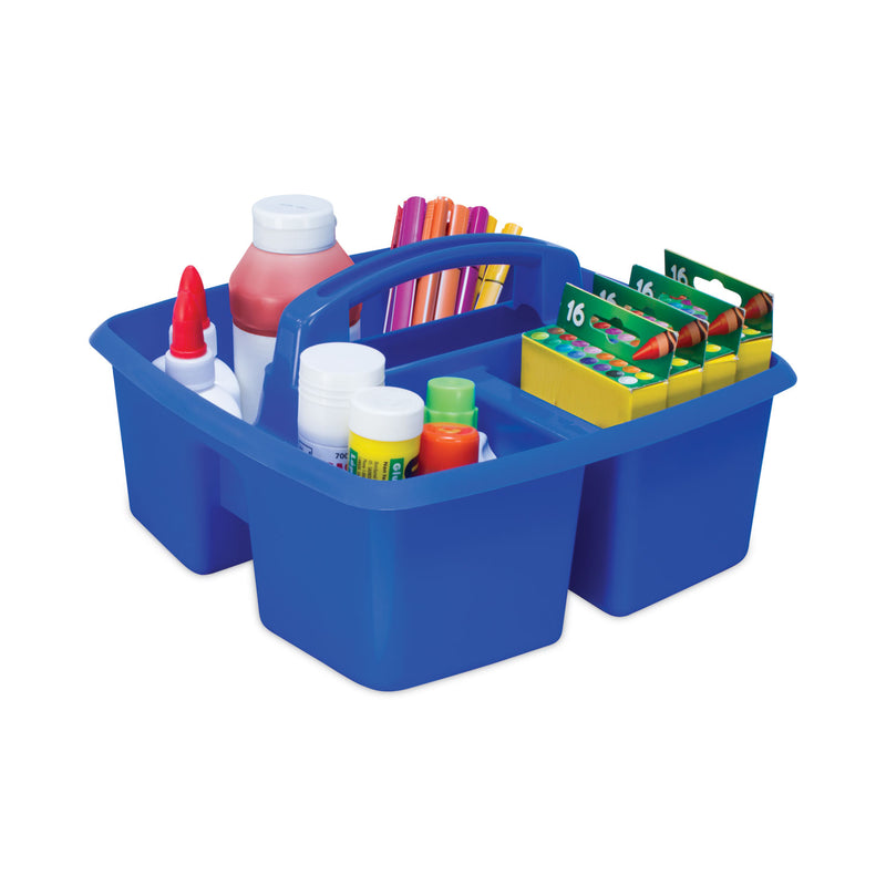 Storex Small Art Caddies, 3 Sections, 9.25" x 9.25" x 5.25", Assorted Colors, 5/Pack
