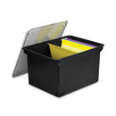 Storex Plastic File Tote, Letter/Legal Files, 18.5" x 14.25" x 10.88", Black/Clear