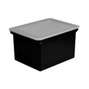 Storex Plastic File Tote, Letter/Legal Files, 18.5" x 14.25" x 10.88", Black/Clear