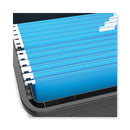 Storex Plastic File Tote, Letter/Legal Files, 18.5" x 14.25" x 10.88", Black/Clear