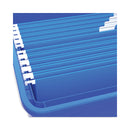 Storex Plastic File Tote, Letter/Legal Files, 18.5" x 14.25" x 10.88", Blue/Clear