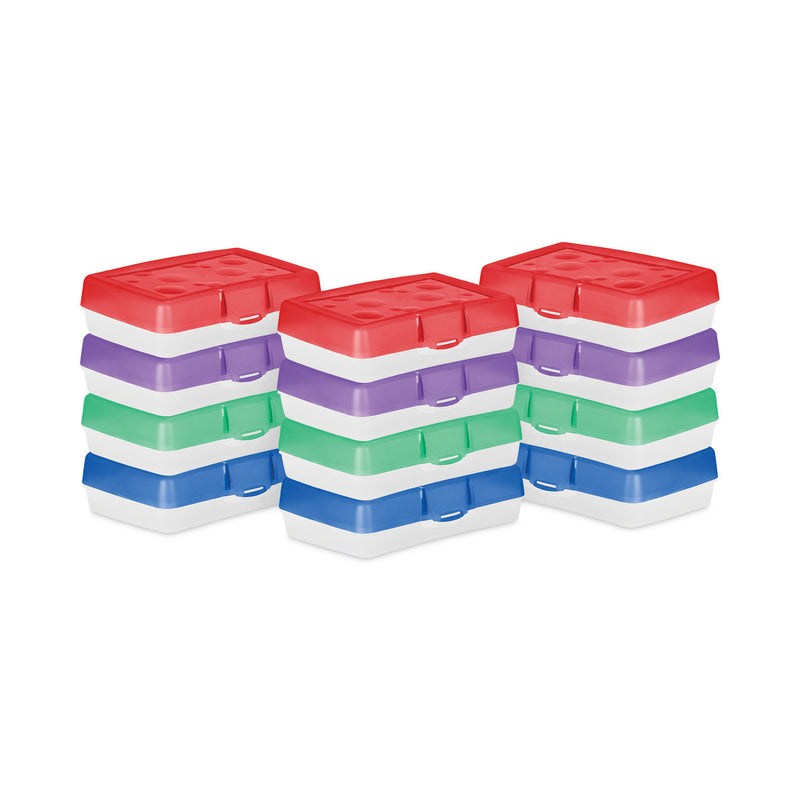 Storex Pencil Box, 8.38" x 5.63" x 2.5", Randomly Assorted Colors