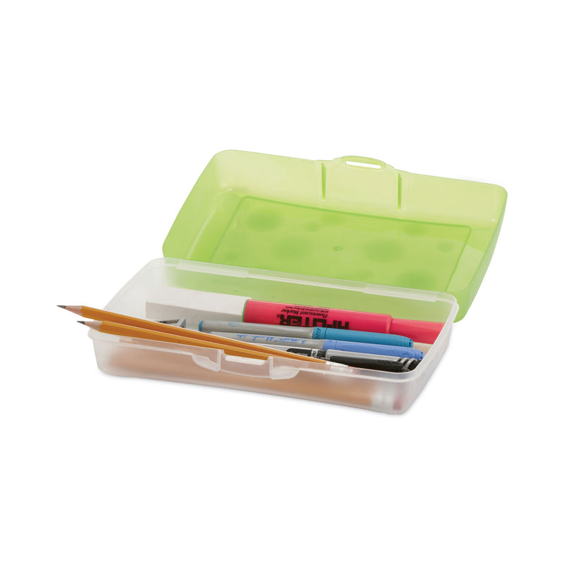 Storex Pencil Box, 8.38" x 5.63" x 2.5", Randomly Assorted Colors