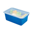 Storex Cubby Bins with Clear Lids, 12.25" x 7.75" x 5.13", Blue, 6/Pack