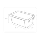 Storex Cubby Bins with Clear Lids, 12.25" x 7.75" x 5.13", Blue, 6/Pack