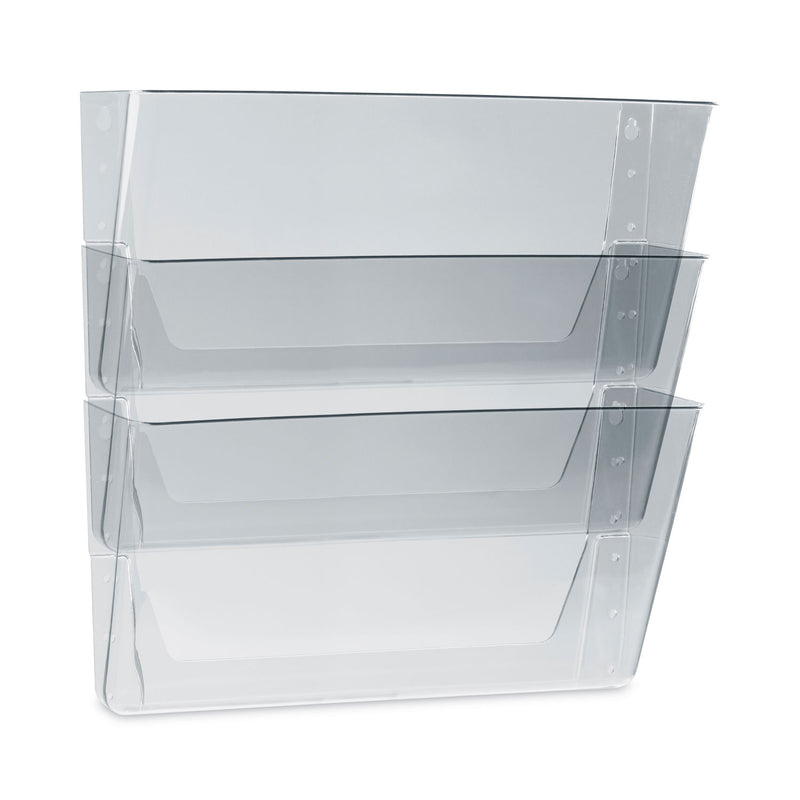 Storex Wall File, 3 Sections, Legal Size 16" x 4" x 14", Clear, 3/Set
