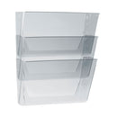 Storex Wall File, 3 Sections, Letter Size, 13" x 4" x 14",  Clear, 3/Set