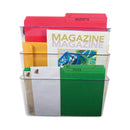 Storex Wall File, 3 Sections, Letter Size, 13" x 4" x 14",  Clear, 3/Set