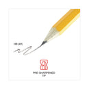 Universal #2 Pre-Sharpened Woodcase Pencil, HB (#2), Black Lead, Yellow Barrel, 24/Pack