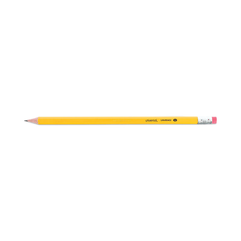 Universal #2 Pre-Sharpened Woodcase Pencil, HB (#2), Black Lead, Yellow Barrel, 72/Pack