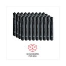 Universal Chisel Tip Permanent Marker Value Pack, Broad Chisel Tip, Black, 36/Pack