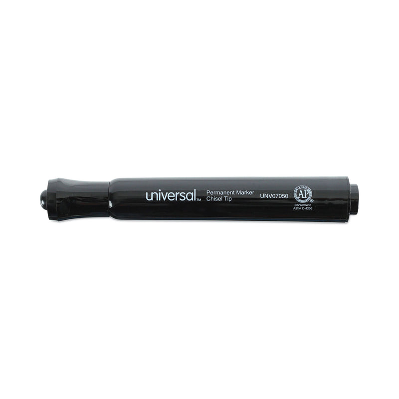 Universal Chisel Tip Permanent Marker Value Pack, Broad Chisel Tip, Black, 36/Pack
