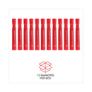 Universal Chisel Tip Permanent Marker, Broad Chisel Tip, Red, Dozen