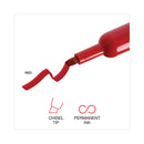 Universal Chisel Tip Permanent Marker, Broad Chisel Tip, Red, Dozen