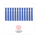 Universal Chisel Tip Permanent Marker, Broad Chisel Tip, Blue, Dozen