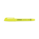 Universal Pocket Highlighters, Fluorescent Yellow Ink, Chisel Tip, Yellow Barrel, Dozen