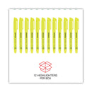 Universal Pocket Highlighters, Fluorescent Yellow Ink, Chisel Tip, Yellow Barrel, Dozen