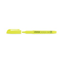 Universal Pocket Highlighters, Fluorescent Yellow Ink, Chisel Tip, Yellow Barrel, Dozen