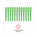 Universal Pocket Highlighters, Fluorescent Green Ink, Chisel Tip, Green Barrel, Dozen