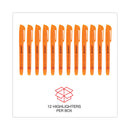 Universal Pocket Highlighters, Fluorescent Orange Ink, Chisel Tip, Orange Barrel, Dozen