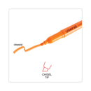 Universal Pocket Highlighters, Fluorescent Orange Ink, Chisel Tip, Orange Barrel, Dozen