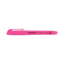 Universal Pocket Highlighters, Fluorescent Pink Ink, Chisel Tip, Pink Barrel, Dozen