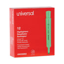 Universal Desk Highlighters, Fluorescent Green Ink, Chisel Tip, Green Barrel, Dozen