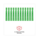 Universal Desk Highlighters, Fluorescent Green Ink, Chisel Tip, Green Barrel, Dozen