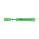 Universal Desk Highlighters, Fluorescent Green Ink, Chisel Tip, Green Barrel, Dozen